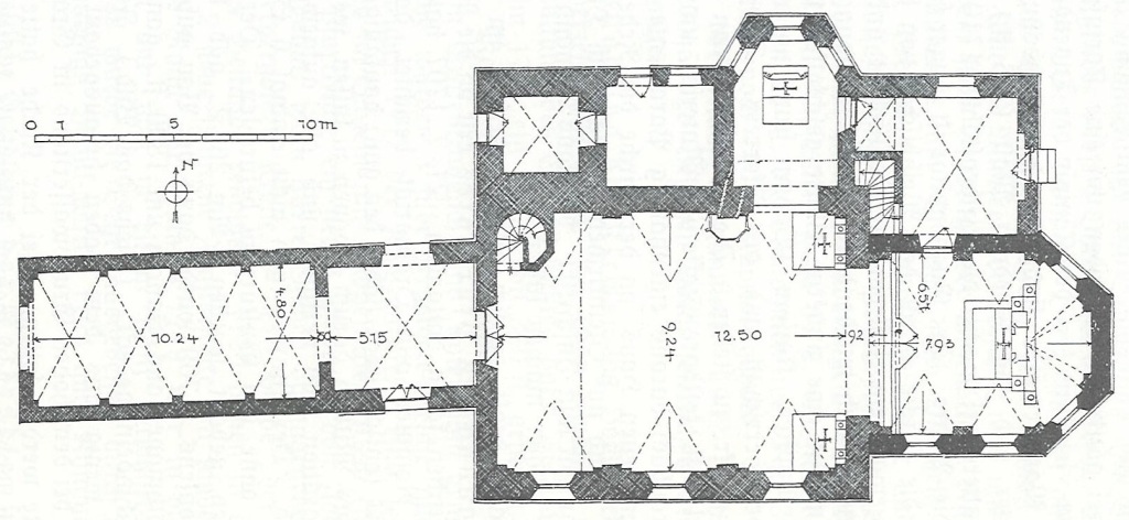 Obergraßlfing. Floor plan of the church.
Recording: State Office for the Preservation of Monuments.